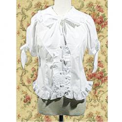 Amanda99 White Ruffle Short Sleeves Lolita Blouse