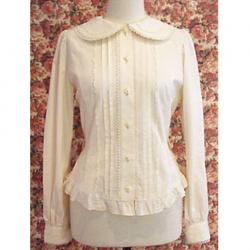 Amanda99 White Lace Long Sleeves Lolita Cotton Blouse