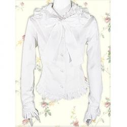 Amanda99 White Ruffle Decoration Long Sleeves Lolita Blouse