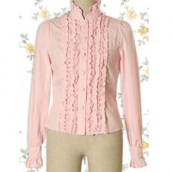 Amanda99 Pink Ruffles Long Sleeves Lolita Blouse