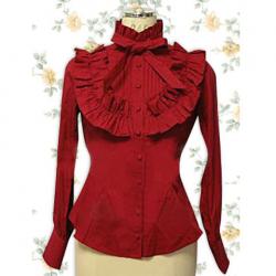 Amanda99 Red Ruffles Bow Lolita Blouse