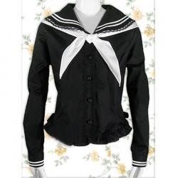 Amanda99 Black Sailor Cravat Lolita Blouse