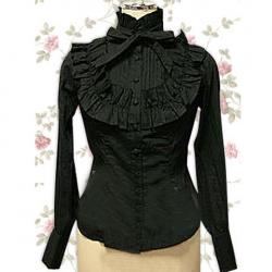 Amanda99 Black Lolita Ruffle Bow Blouse