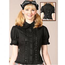 Amanda99 Black Back Lace Ties Lolita Blouse