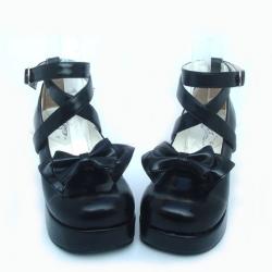 Amanda99 7.5cm Heel Black PU Lolita Shoes
