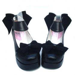 Amanda99 8cm Heel With 4cm Platform Black PU Lolita Shoes