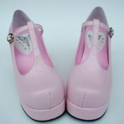 Amanda99 8cm Heel With 3.5cm Platform Pink PU Lolita Shoes