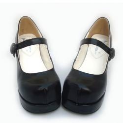 Amanda99 7.5cm Heel With 3.5cm Platform Black PU Lolita Shoes