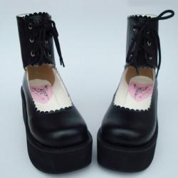 Amanda99 6.5cm Heel With 4.5cm Platform Black PU Lolita Shoes