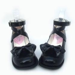 Amanda99 4.5cm Heel With 1.5cm Platform Black PU Lolita Shoes