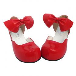 Amanda99 4.5cm Heel Red PU Lolita Shoes