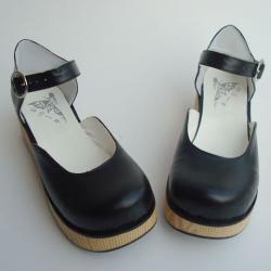 Amanda99 4.5cm Heel Black PU Lolita Shoes