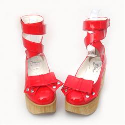Amanda99 9.5cm Heel With 6cm Platform Red Bow Decoration Lolita Shoes