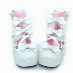 Amanda99 6.5cm Heel With 3cm Platform White PU Lolita Shoes