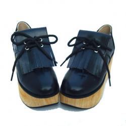 Amanda99 8cm Heel With 5cm Platform Black PU Lolita Shoes