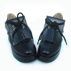 Amanda99 8cm Heel Black PU Lolita Shoes