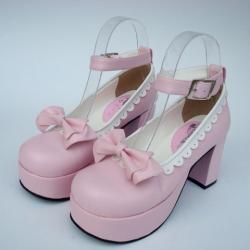 Amanda99 7.5cm Heel With 3.5cm Platform Pink PU Lolita Shoes