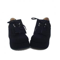 Amanda99 8cm Heel With 4.5cm Platform Black PU Lolita Shoes