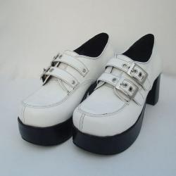 Amanda99 8cm Heel With 3.5cm Platform White PU Lolita Shoes