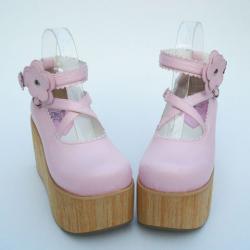 Amanda99 9cm Heel With 6.5cm Platform Pink PU Lolita Shoes