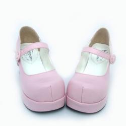 Amanda99 7.5cm Heel With 3.5cm Platform Pink PU Lolita Shoes