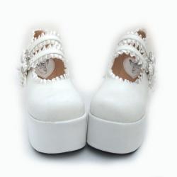 Amanda99 6.5cm Heel With 5.5cm Platform PU White Lolita Shoes