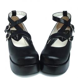 Amanda99 6.5cm Heel With 4cm Platform Black Lolita Shoes