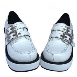 Amanda99 7cm Heel With 3.5cm Platform White PU Lolita Shoes