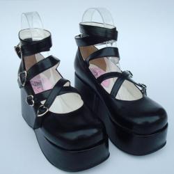 Amanda99 7cm Heel With 4cm Platform Black Lolita Shoes