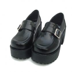 Amanda99 8cm Heel With 4.5cm Black PU Lolita Shoes