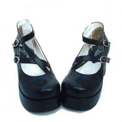 Amanda99 8cm Heel With 3.5cm Platform Black Lolita Shoes