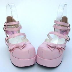 Amanda99 7.5cm Heel With 4.5cm Platform Pink PU Lolita Shoes