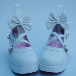 Amanda99 6.5cm Heel With 3cm Platform White PU Lolita Shoes