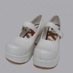 Amanda99 7.5cm Heel With 4.5cm Platform White PU Lolita Shoes