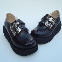 Amanda99 6cm Heel With 3.5cm Platform Black PU Lolita Shoes