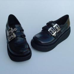 Amanda99 7cm Heel With 3.5cm Platform Black PU Lolita Shoes
