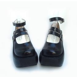 Amanda99 10cm Heel PU Black Lolita Shoes