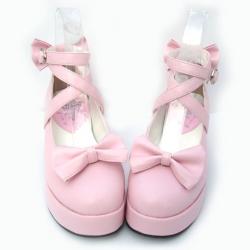Amanda99 6.5cm Heel With 3cm Platform Pink PU Lolita Shoes