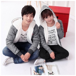 Amanda99 Concise Letter P Patterns Elastic Waist Double Pockets Long Sleeves Coat For Lovers