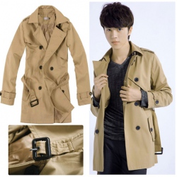 Amanda99 New Arrival Laconic and Decent Style Double-Breasted Windcoat For Men