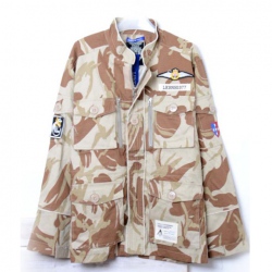 Amanda99 Cool Camouflage Style Many Pocket Design Medal Embellished Light Yellow Sleeves Cotton Coat For Men