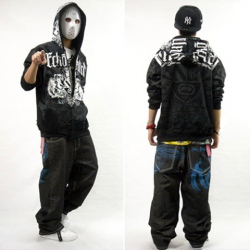 Amanda99 Spring and Autumn Fashion Hip Hop Style Letters Printing Street Dancer Long Sleeve Zipper Coat