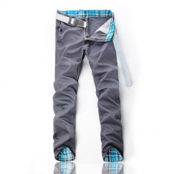 Amanda99 Unique Style Color Checker Pattern Decorated Simple Casual Trousers For Man