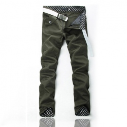 Amanda99 Fashion Dot Pattern Pocket Hem Design Casual Trousers For Man