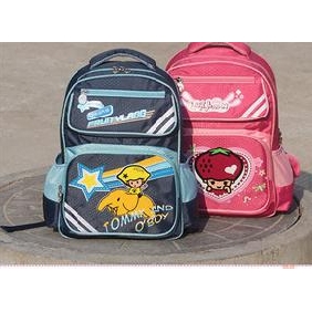 Red & Black With Zippers Nylon & Polyester Kids Backpacks