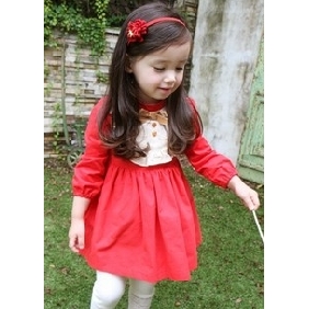 2012 Spring Models, Long Sleeved Dress Princess Cute Small Red Dress 2PCS
