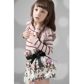Spring 2012 Girls' Stripes Dress Princess Dress Children's Princess Skirt
