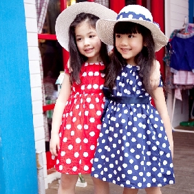 Summer 2012 New Children Dots Puff Dress