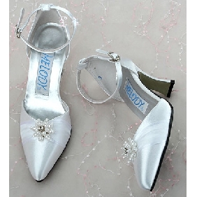 Elegant Wedding Shoes Shiny Embroidery White Bridal Party Shoes