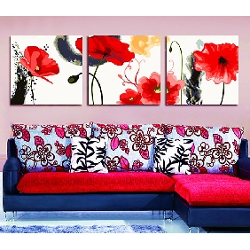 DIY Digital Triptych Oil Painting The Living Room Scenery Decorative Painting